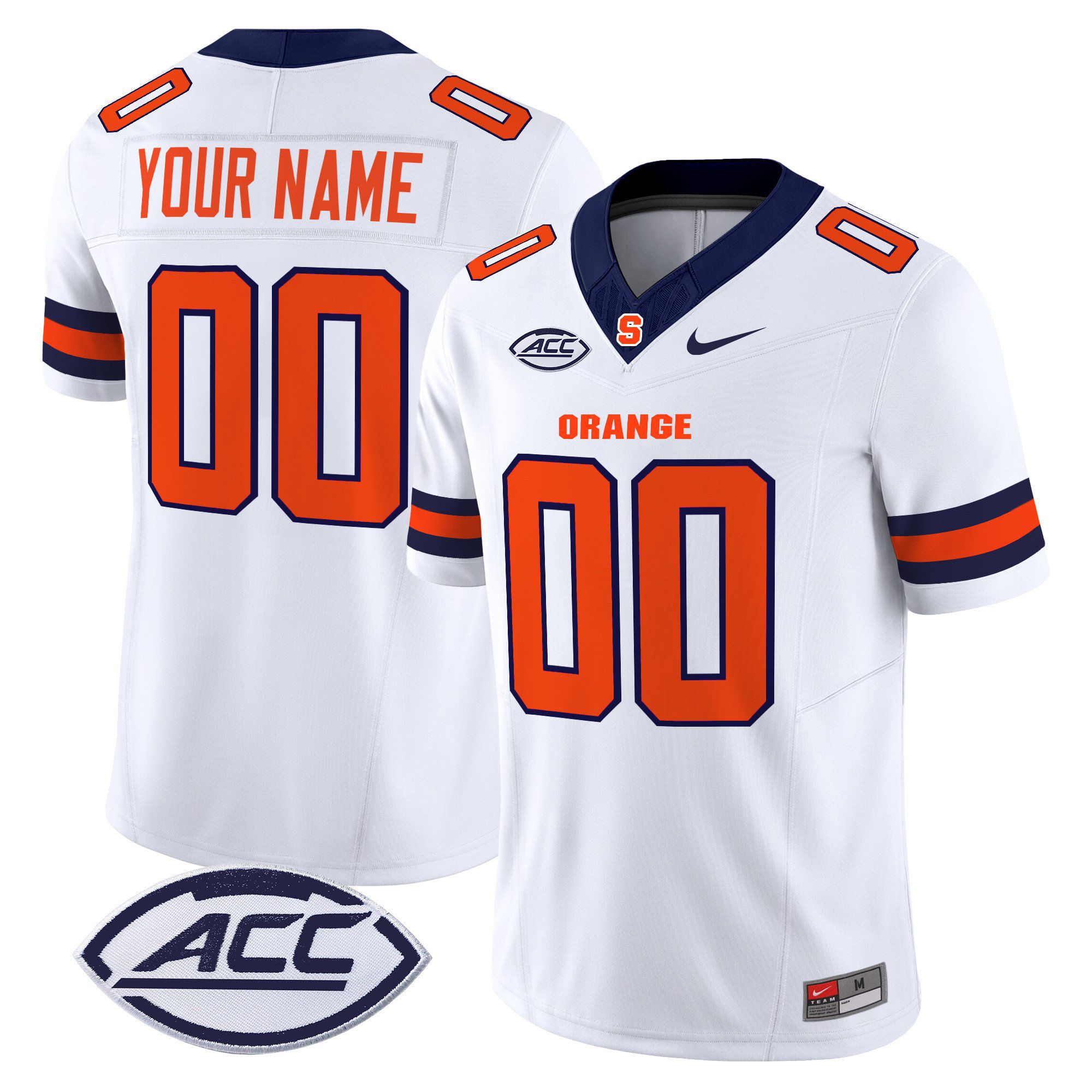 Men Syracuse Orange White Nike 2024 Vapor Limited Custom NCAA Jersey